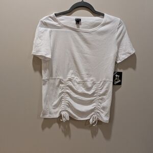 Art Class White Ruched Short Sleeve Top